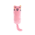 Dettaglio ravvicinato di un giocattolo per gatti in peluche rosa con espressione buffa - Senza confezione / Gatto Emoji Rosa