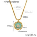 Specifiche dettagliate sulle dimensioni per collana placcata oro 18k con rosa e perla bianca - Collana in Smalto Rosa Camelia (TXP245)