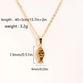 Golden fish pendant necklace in titanium steel with detailed size and weight measurements - Delicate Tropical Fish (Fish 2)