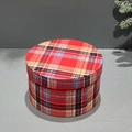 Round Christmas flower box featuring classic red tartan fabric for festive DIY gift wrapping - Christmas British Plaid Box [Red]