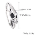 Skull shaped stainless steel clasp accessory 43x26mm durable metal lobster hook - Skull Style (KLJ8548-KJX)