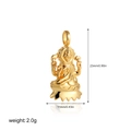 Detailed size specifications of 18K gold-plated Buddhist pendant with measurement labels - LAKSHMI