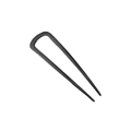 Minimalist black U-shaped metal hair pin fork for bun styling on a white background - 11cm*3cm / Black