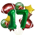 Rugby Party Luftballon Set mit 32 Zoll Nummer 17 und Touchdown Folienballons - Rugby Doppelnummer 17