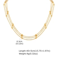 Detailed view of triple-layered golden snake chain necklace with dimension and weight specs - Gold Necklace