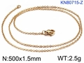 Collana a catena a maglie in acciaio al titanio dorato 500mm con chiusura a moschettone - Catena a croce dorata (KN80715-Z)
