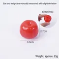 Realistic red PVC hawthorn pendant with 3.3cm diameter and 2.7cm height dimensions - Unpainted Hawthorn-No Clasp