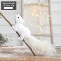 Decorazione natalizia scoiattolo bianco di peluche con coda soffice per tavolo festivo - Stile Scoiattolo H