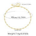 Detailed dimensions of the gold diamond-shaped chain necklace with extension link - KN0136/Hollow Rhombus Link Chain