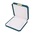 Octagonal dark green jewelry box with white velvet lining for pearl necklaces - Peacock Green / Round Center Pearl Box / 18.8×18.8×4.2cm