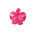 Matte rose pink plumeria flower hair claw clip with 4cm candy color summer design - Frosted Rose Red