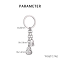 Macro shot of silver stainless steel fortune bag and lock charms on keychain - Silver Lucky Bag With Lock Style (KY1279-Z)