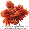 Artificial Canadian maple branch in autumn colors, 67cm tall with 25 glue-coated leaves - Glue-coated Canadian Maple Gradient