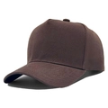 Classic dark brown twill cotton baseball cap with curved brim and minimalist design - Coffee