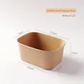 1000ml rectangular kraft paper bowl for takeout food with 17.3x12x7.5cm dimensions - No Lid / 1000ml Natural Rectangular Box