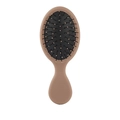 Mini oval portable hairbrush with mocha brown matte finish and soft scalp massage bristles - Elastic Paint Milk Tea Color (Soft Pin)