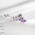 Silver gradient marquise stud with white to dark purple zircon stones - Gradient Purple Marquise (Single)(A863-4#)