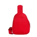 Minimalist red nylon sling bag for kids with adjustable strap and zip pocket - Red