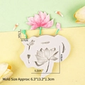 Moule en silicone fleur de lotus avec pétales roses finis pour décoration de gâteau - Numéro 2 / Gris
