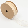 Elegant cream translucent organza ribbon roll with wavy edges for floral gift wrapping - Beige