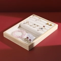 Solid wood jewelry tray with beige lining for rings and bracelets display - Natural Wood Flat & Ring Tray-Linen