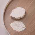 Detail of leaf-shaped white gift tags with gold foil veins and For You lettering - Bronzing Leaf Shape For You - White - 4.5*7cm