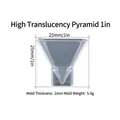 Stampo in silicone a piramide per resina, misura 25mm con dettagli dimensionali - Piramide ad Alta Trasparenza 1 pollici