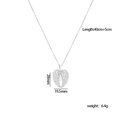 Collana in acciaio argento con pendente Love, dettaglio cuore e catena regolabile 45cm - Ali Apribili (A1441)