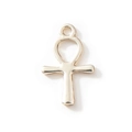 Ciondolo Ankh dorato in lega lucida per gioielli fai-da-te e collane creative - Simbolo Ankh Placcato Oro