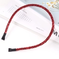 Sparkly red glitter headband with sequins for Christmas and festive hair accessories - Red