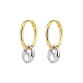 Pendientes minimalistas de plata S925 bicolor con diseño de nariz de cerdo pulido - Cobre / Mezcla de Oro y Plata