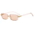 Gafas de sol rectangulares retro en marrón té transparente con bisagras metálicas doradas - Montura Champán Lente Champán