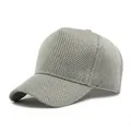 Graue, vollflächige Mesh-Baseballkappe für große Köpfe im sportlichen Outdoor-Stil - Große Größe(59-65cm) / Hellgrau