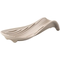 Poggiamestolo in silicone color crema con trama a onde antiscivolo per utensili da cucina - Cachi
