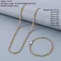 Size chart for 4.5mm stainless steel Figaro chain necklaces and bracelets - Bracelet 20CM / 4.5mm / Standard 1-1 Two-tone