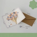 3D pop-up thank you card set with lavender bouquet and kraft envelope with floral sticker - HK8015-Style E
