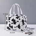 Large capacity dalmatian cow print travel cosmetic bag with double handle and top zipper - X-210 Large Tote Bag/Black White Cow Pattern
