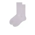 Klassische gerippte Crew-Socken in Hellviolett-Grau mit glatter Baumwolltextur - Berglavendel