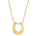 Minimalistische gouden hoefijzer hanger ketting met gepolijste roestvrijstalen O-ketting - Hoefijzer Stijl (N-567) / 18K Goud