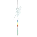 Fairy metal suncatcher with colorful crystal beads and transparent prism hanging pendant - Elf