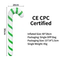 90cm inflatable Christmas candy cane with classic green and white stripes for outdoor decor - Candy Cane / Green and White
