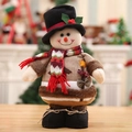 Weihnachtsschneemann-Stoffpuppe mit schwarzem Zylinder und rotem Schal für die Tischdeko - Schneemann