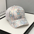 Sparkly sequin mesh baseball cap in holographic multicolor pattern for summer sun protection - White