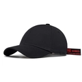 Gorra de béisbol de algodón negro con correa larga roja decorativa de seguridad - Negro 2