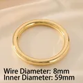 Bracelet jonc en acier inoxydable plaqué or 18K avec diamètre interne 59mm - Bague Lisse (Fil 8mm/Intérieur 59mm) / Couleur Or (KB188659-GC)