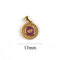 17mm purple enamel Letter Q pendant in gold stainless steel for hip hop necklaces - Letter Q