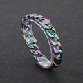 Rainbow plated stainless steel Cuban link bracelet in 15mm width for men - Rainbow Color (KB188084-KJX)