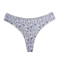 Perizoma senza cuciture con stampa floreale a vita bassa e sgambato in grigio viola e bianco - S / Base Grigia Piccoli Fiori Viola