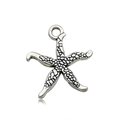 Silver starfish alloy charm pendant with textured detail and hanging loop for DIY jewelry - Antique Silver Starfish (Style 2)