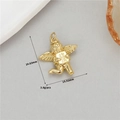 Macro view of Cupid angel pendant in 14K gold plating with 24.83mm size details - Fortune Angel with Board-H-11795